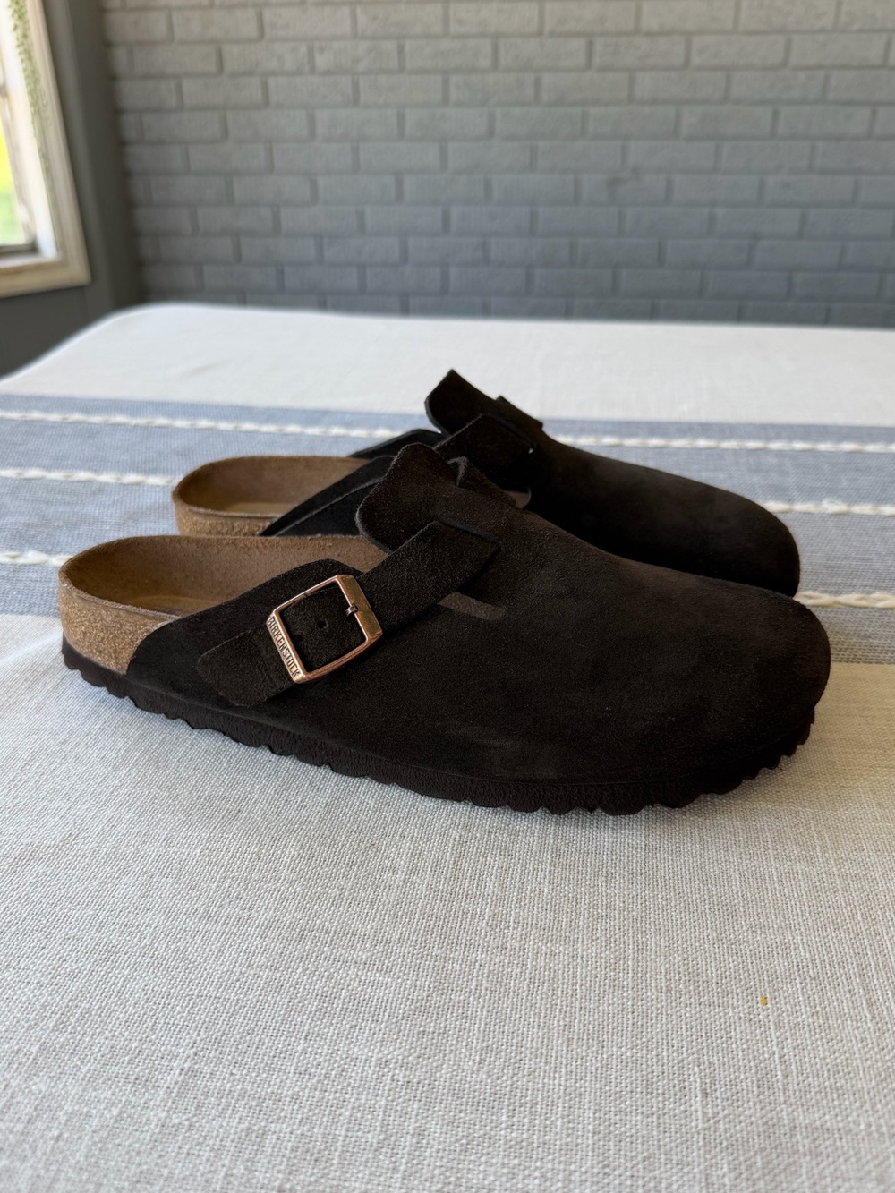 Birkenstock Boston Clogs Soft Footbed Suede Leather Mocha Brown Size 40 Womens 9 - Picture 3 of 7